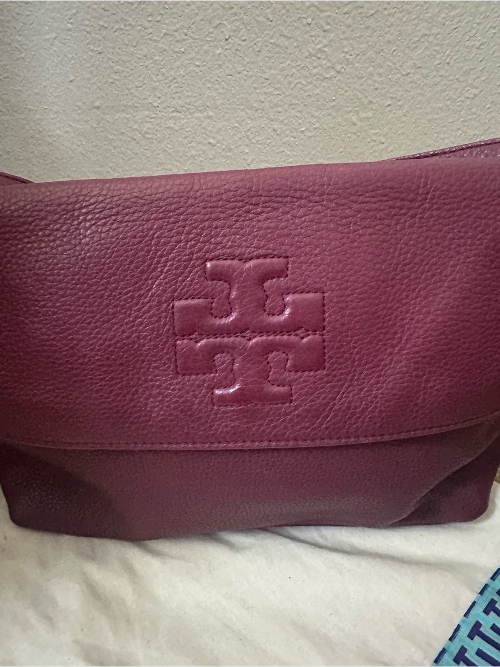 Tory Burch Pebbled Leather Shoulder Bag with Tassel - Picture 2 of 7